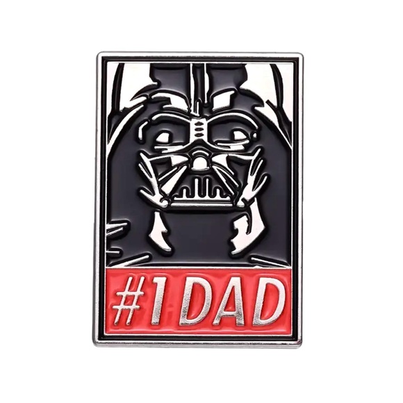 Star Wars Darth Vader #1 Dad Enamel Pin – 70s Geek Humor Badge - Picture 1 of 6